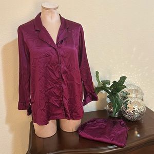 Satin button up pajama set Victoria Secret